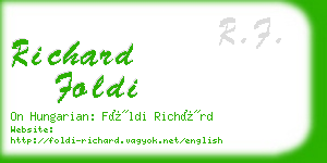 richard foldi business card