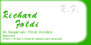 richard foldi business card